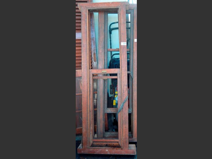NARROW MERANTI SASH WINDOW FRAME, 200 x 60cm