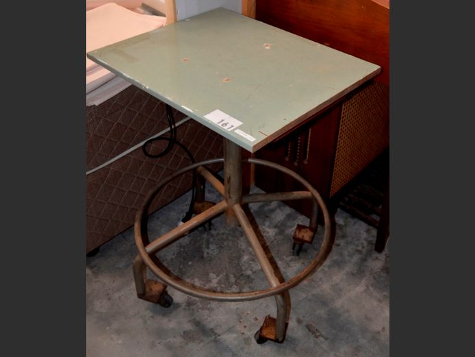 ADJUSTABLE WORK TABLE ON CASTORS, 53 x 45 x 79cm