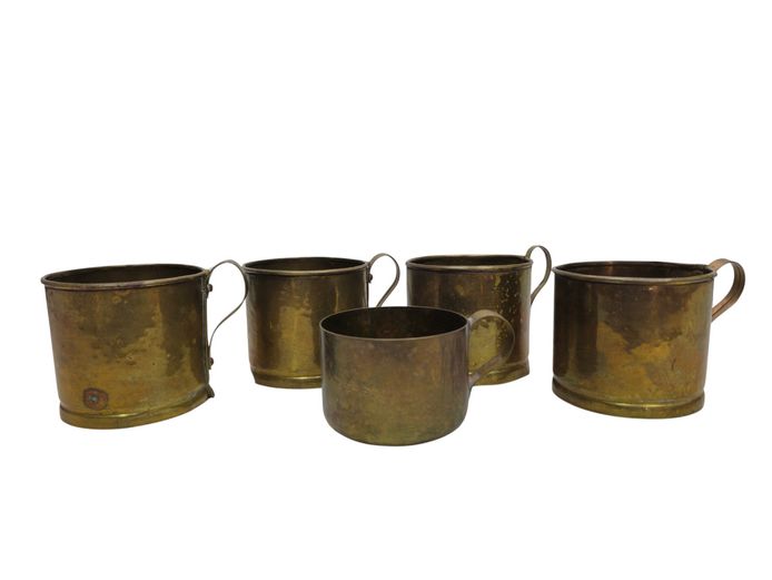 Antique Brass Cups – Set of 5