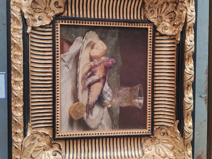 Framed Still Life Fish Painting - Josef Schuster (STC)