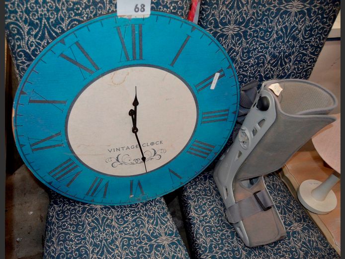 MOON BOOT & A WALL CLOCK, 60cm Diameter