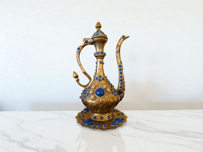 1945 Traditional Heavy Cast Brass Turkish Teapot