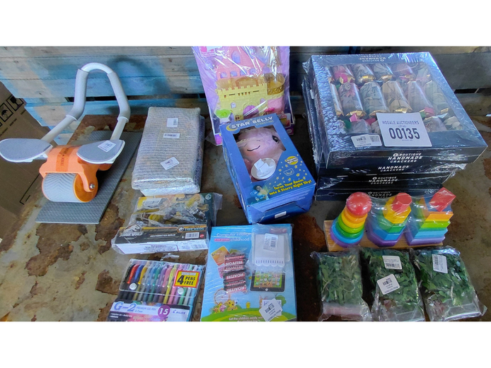 LOT OF CRACKERS/ TOYS/ STATIONARY 
