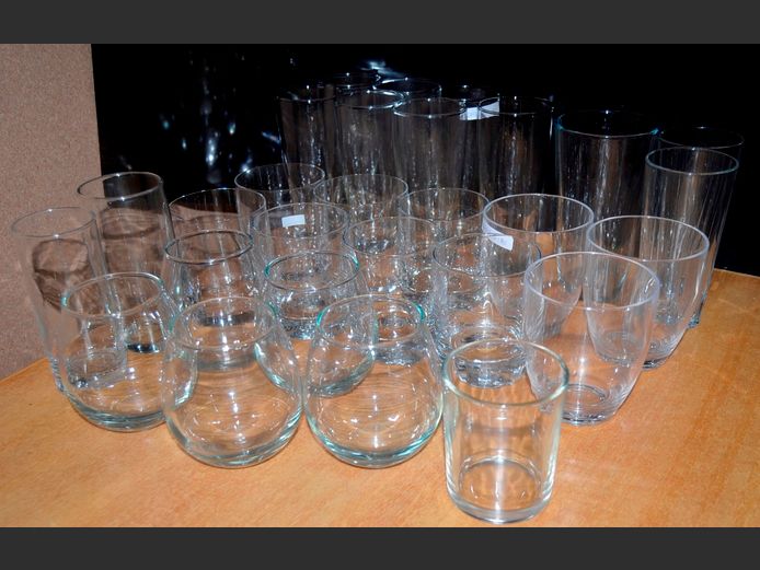 ASSORTED DRINKING GLASSES