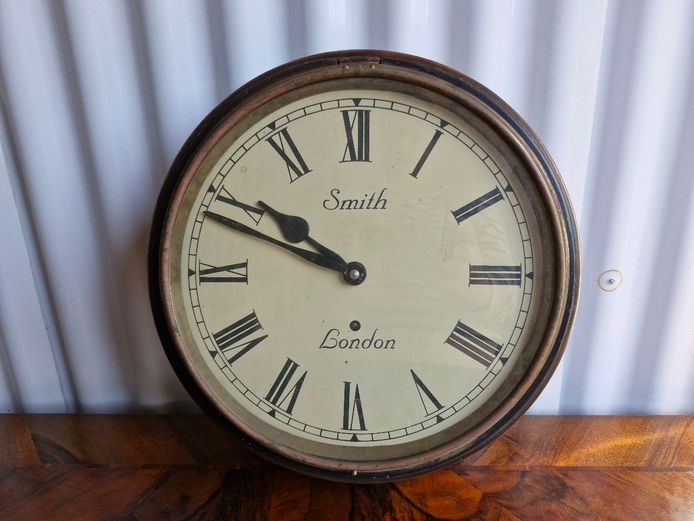 Large Vintage Smiths Clock in Metal Casing