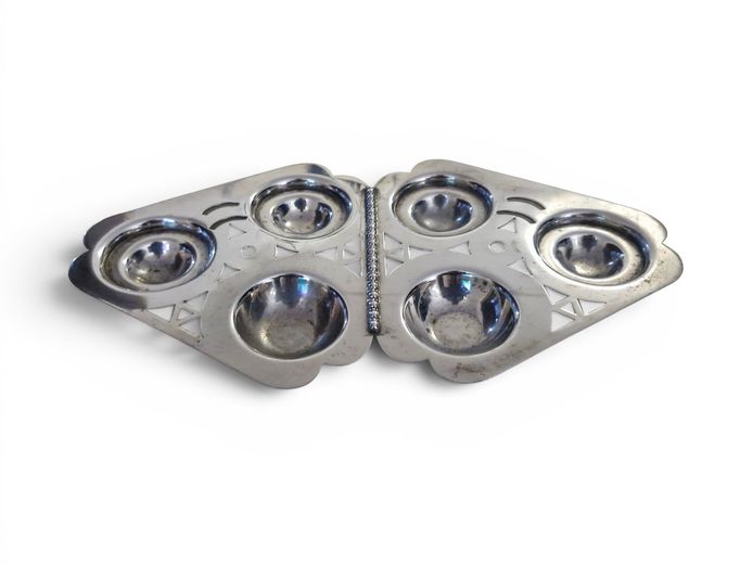Vintage Art Deco EPNS Folding 6-Cup Egg Stand – Made in England