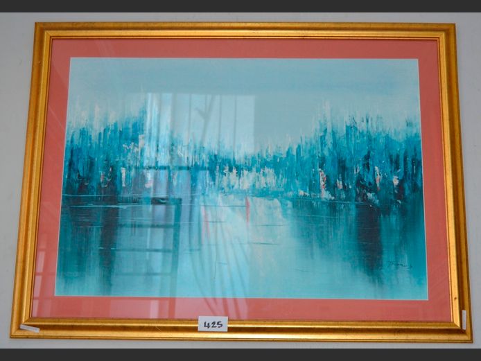 GILT FRAMED OIL ON BOARD SIGNED THOMAS