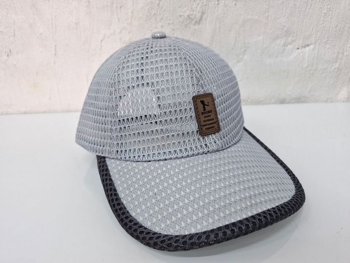 Ediko Grey Full Mesh Sports Cap with Adjustable Buckle Strap