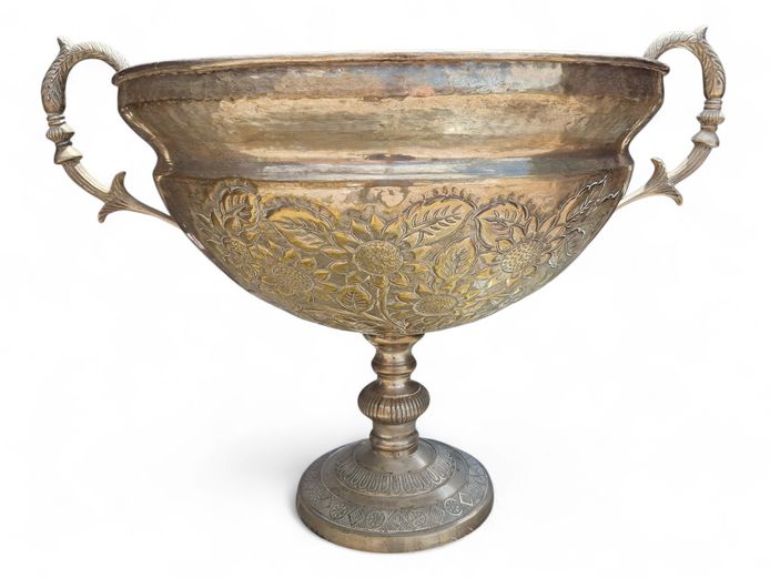 Massive Vintage Silver Plated Pedestal Bowl