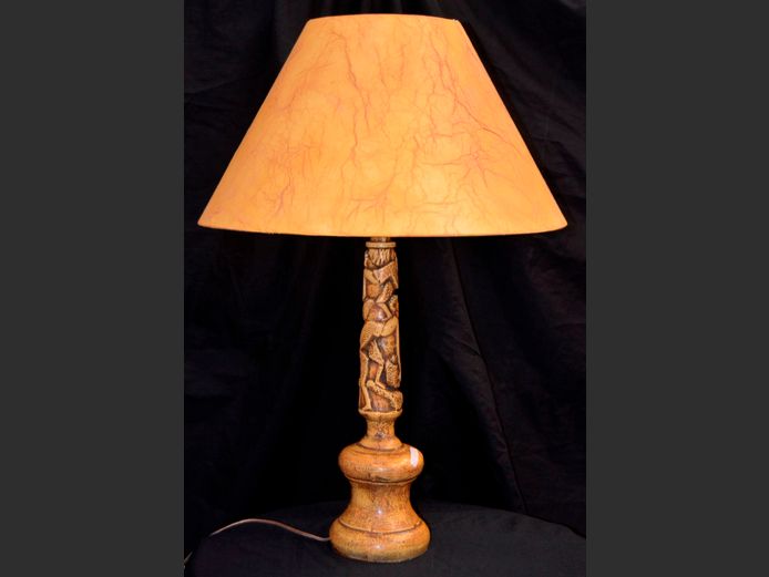 RESIN TABLE LAMP WITH SHADE, 73cm High