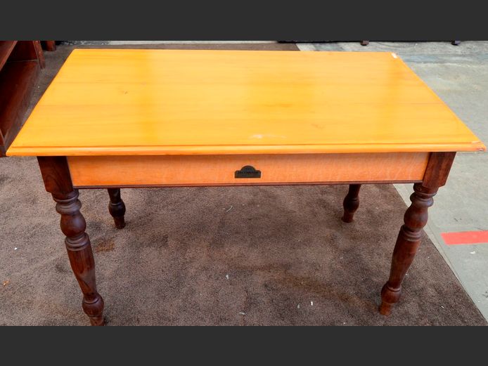 YELLOWWOOD & IMBUIA 4-SEATER DINING TABLE, 120 x 69 x 76cm [top splitting, minor scratches]