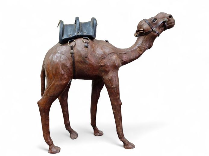 Vintage Leather Camel Sculpture