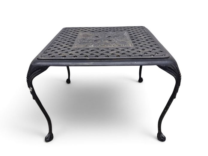 Ornate Cast Aluminum Lattice Garden Table
