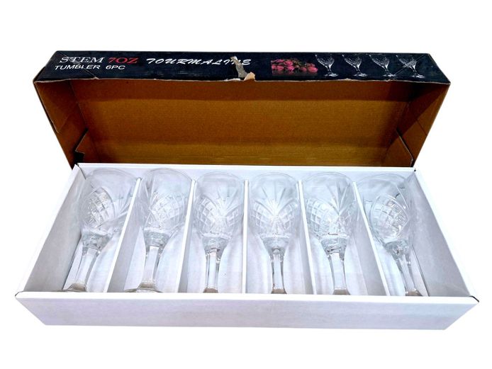 6-Piece Vintage Stem Tumbler Glasses
