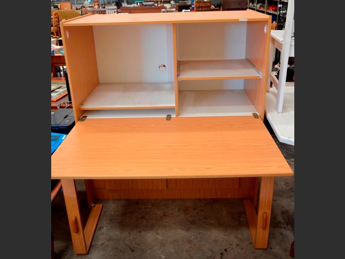 OAK FOIL SEWING CABINET, 122 x 58 x 135cm