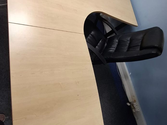 Desk, chair , dustbin