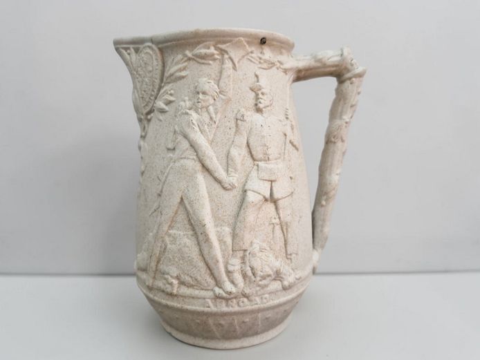 Victorian Stoneware "Lord Nelson & Captain Hardy" Commemorative Jug