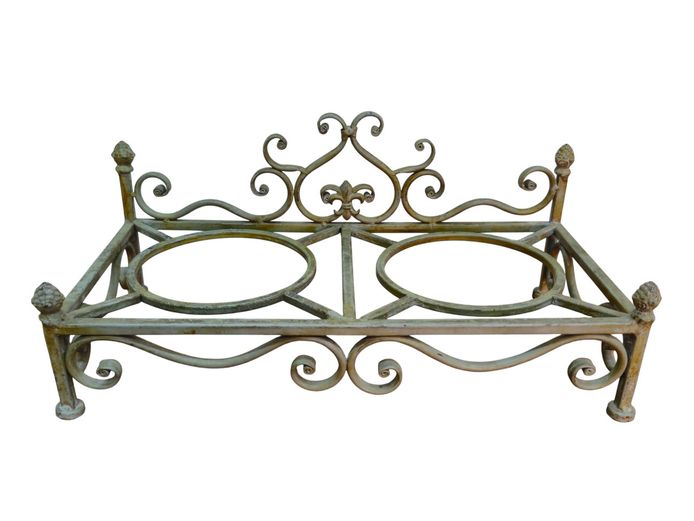 Decorative French-Style Wrought Iron Double Plant Stand