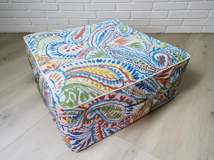 Vibrant Paisley Pattern Inflatable Pouffe / Floor Cushion
