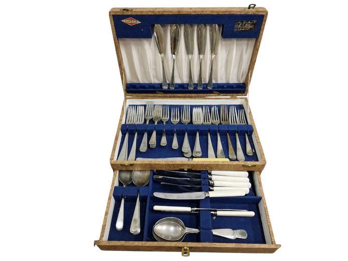 Vintage Assorted Sheffield Cutlery in a Sipelina Canteen