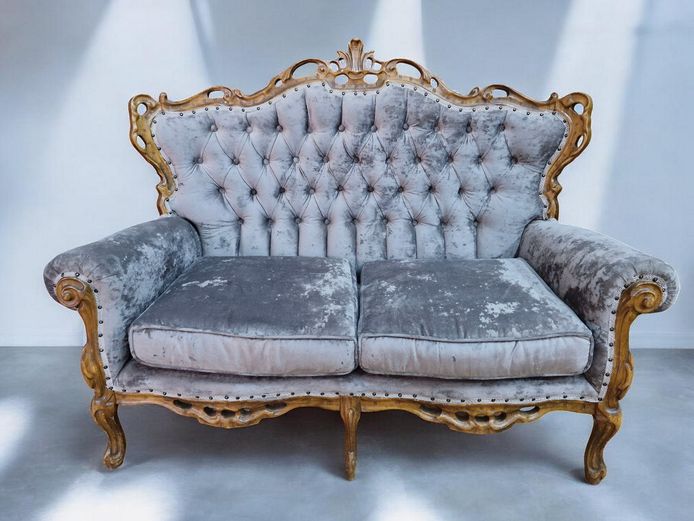 French Louis Style Ornate Carved 2-Seater Sofa