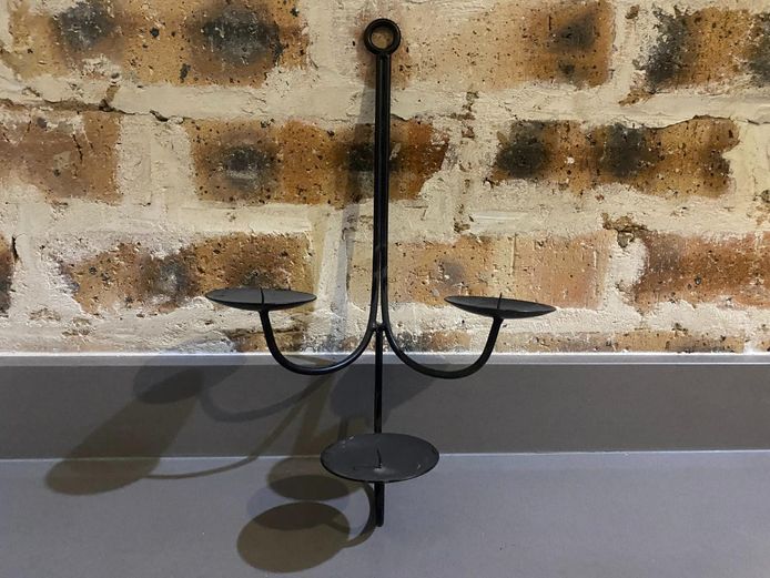Vintage Iron 3-Lite Wall Candle Holder
