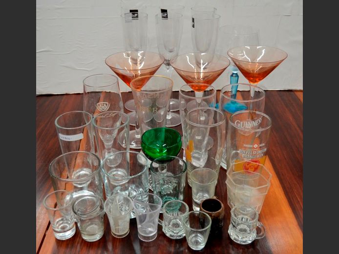 ASSORTED DRINKING GLASSES