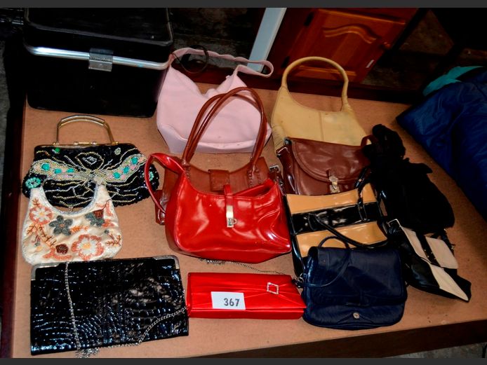 VINTAGE VANITY CASE, HANDBAGS, CLUTCH BAGS, etc