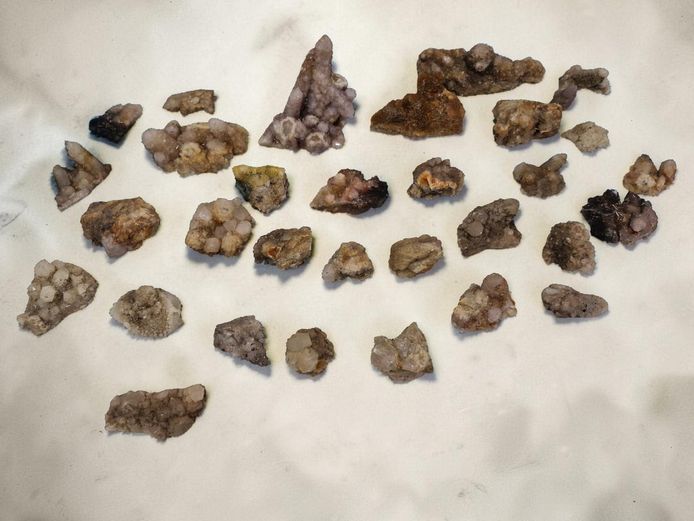 Collection of Rough Spirit Quartz (Cactus Quartz) Clusters