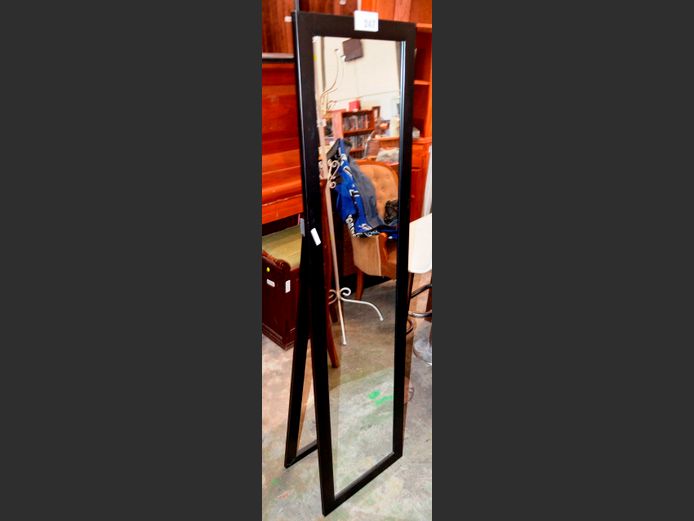 BLACK FRAMED DRESSING MIRROR, 148 x 38cm