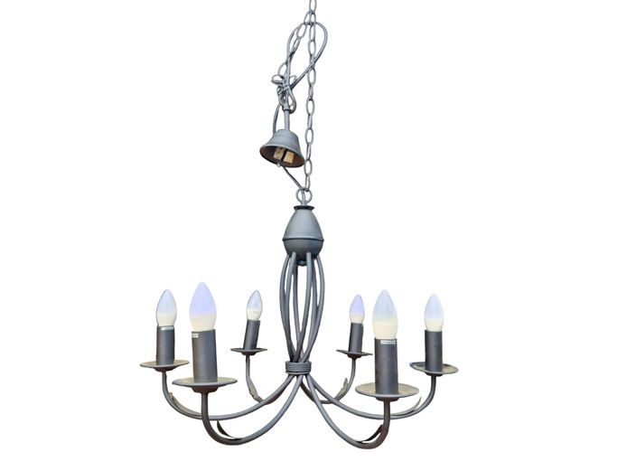 Black Metal 6-Light Ceiling Chandelier