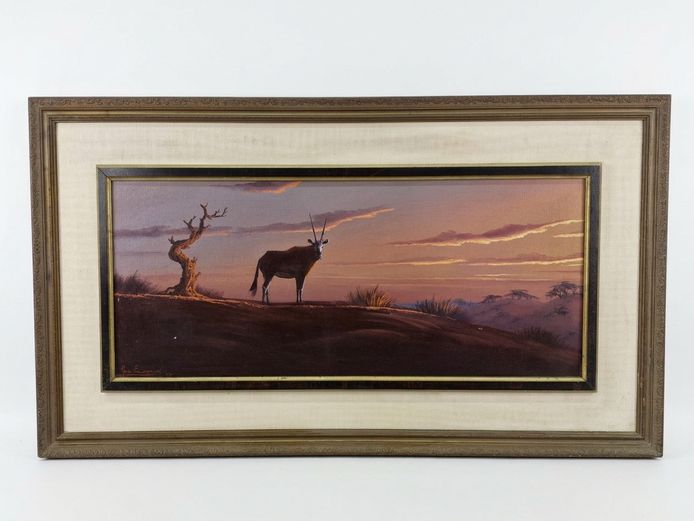 Jan Esmond (South African, 20th Century), Gemsbok at Sunset, 1977