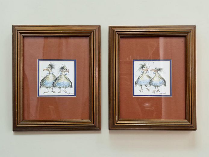 Judy Rossouw Whimsical Guinea Fowl Art Prints