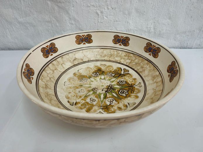 Art Deco Ceramic Bowl with Hand-Painted Design - Made in England