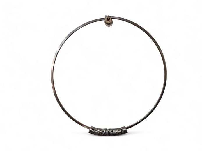 Silver Metal Choker Necklace