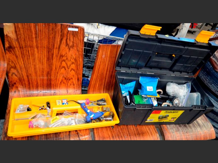 BIG JIM TOOLBOX WITH CONTENTS, 55 x 26 x 25cm