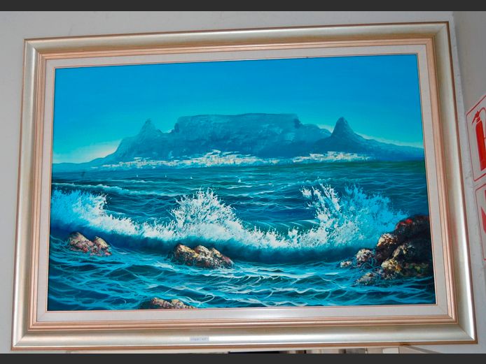 FRAMED OIL ON BOARD "TABLE MOUNTAIN", 91 x 61cm
