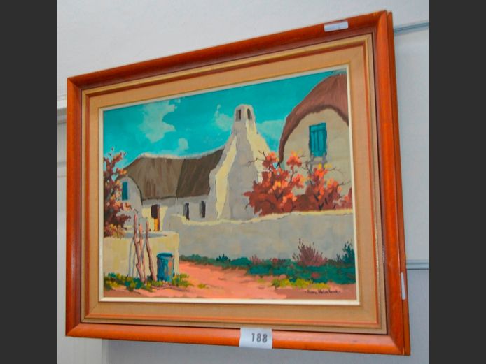 PIERRE VOLSCHENK FRAMED OIL ON BOARD "ELIM", 60 x 44cm