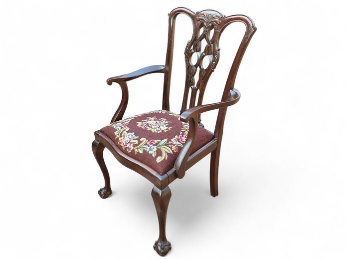 20th Century Shepherd & Barker Armchair with Needlepoint Seat