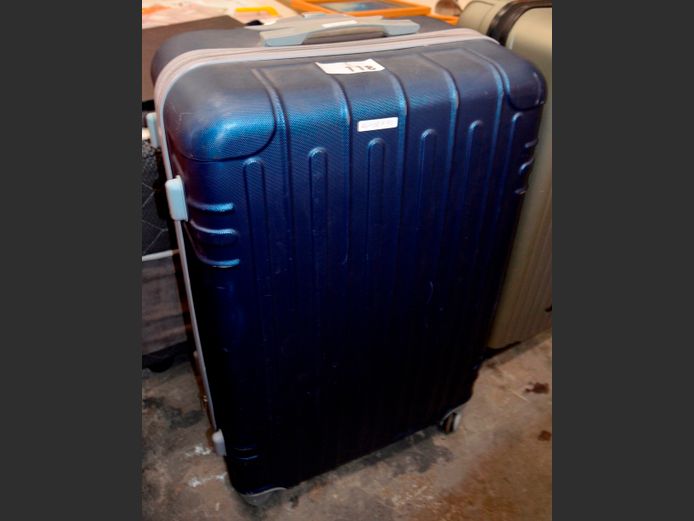 DARK BLUE HARD SHELL SUITCASE, 46 x 28 x 72cm