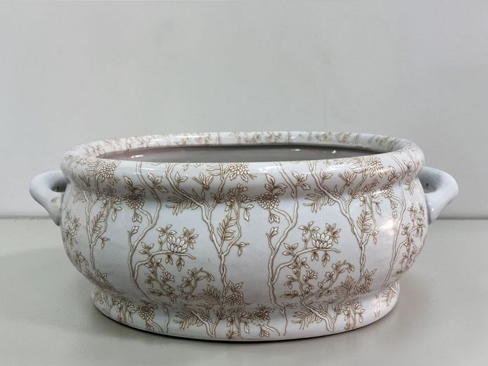 Twin-Handled Planter / Cachepot with Scrolled Handles