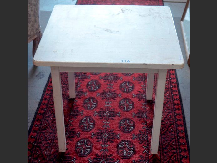 WHITE PAINTED SIDE TABLE, 59 x 59 x 52cm High [Needs re-painting]