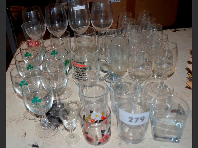 ASSORTED DRINKING GLASSES