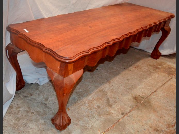 IMBUIA BALL & CLAW COFFEE TABLE, 120 x 45 x 40cm