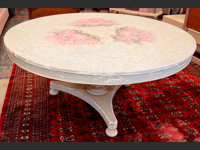 PAINT TECHNIQUE CIRCULAR 8-SEATER DINING TABLE, 152cm Diameter x 75cm High