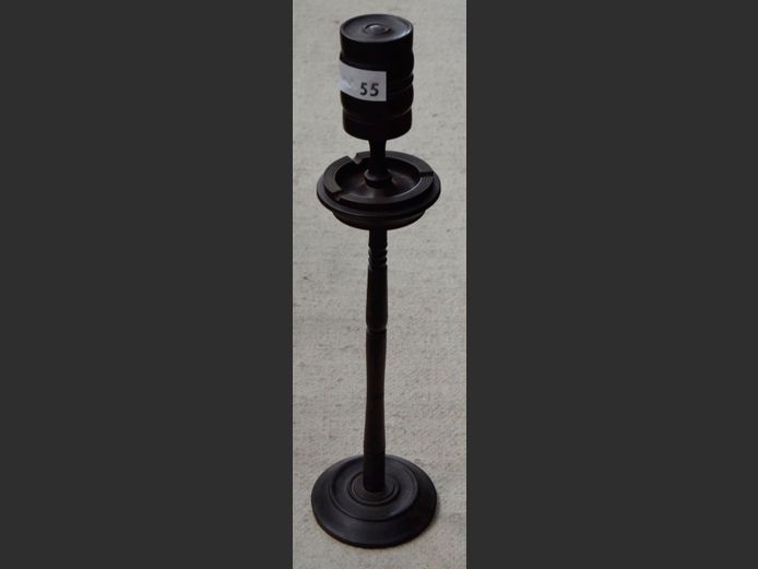 IMBUIA ASHTRAY STAND WITH TOBACCO HOLDER, 75cm High