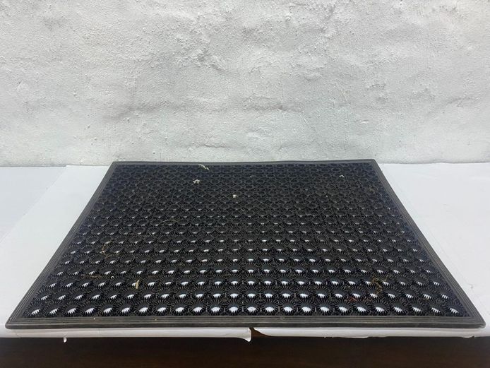 Heavy-Duty Black Rubber Outdoor Doormat