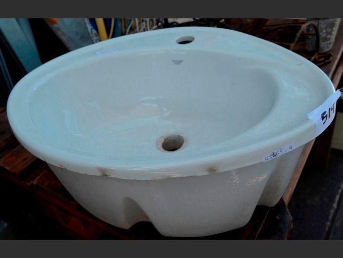 WHITE CERAMIC BASIN, 55 x 46 x 21cm