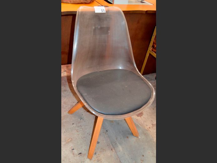 ACRYLIC & OAK CHAIR