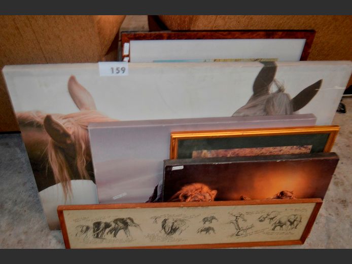 UNFRAMED PRINTS ON CANVAS, FRAMED LEOPARD PHOTO, etc